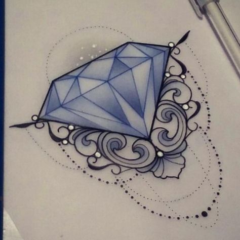 Diamond Crown Tattoo, Traditional Diamond Tattoo, Diamond Sketch, Diamond Tattoo Designs, Images Noêl Vintages, Gem Tattoo, Jewel Tattoo, Diamond Tattoos, 4 Tattoo