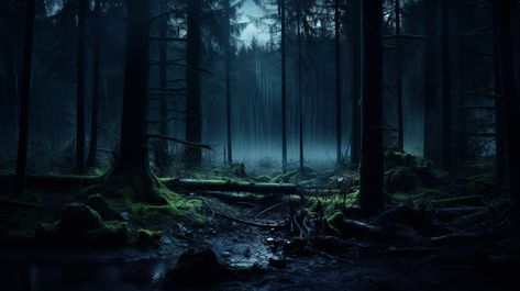 dark forest by night photorealistic Cinematic, Color Grading, portrait Photography Forest At Night Photography, Night Forest Photography, Into The Forest Movie, Cinematic Color Grading, Forest Backgrounds, Environment Painting, Forest Background, Night Forest, Forest Photography