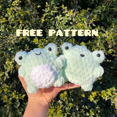 Quick Crochet Animal Patterns, Round Frog Crochet Pattern, Amigurumi Free Frog Pattern, Frog Crochet Plushie, Cute Crochet Stuffed Animals Free Pattern, Chubby Frog Crochet Pattern, Chunky Frog Crochet Pattern Free, Crochet Plush Frog, Crochet Frog Plushie Pattern Free