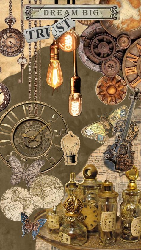 steampunk Steam Punk, Steam, Decoupage, Wall, Pins, Art