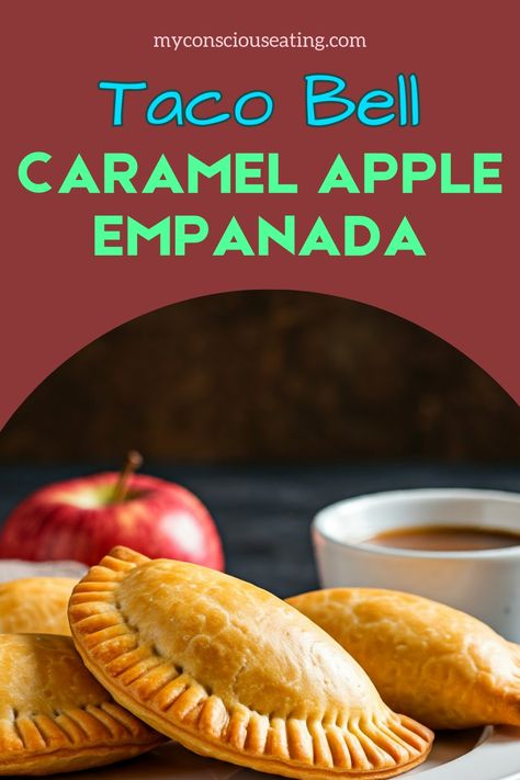 Caramel apple empanada with a sprinkle of sugar Taco Bell Caramel Apple Empanada Recipe, Carmel Apple Empanada, Apple Tacos Desserts, Caramel Apple Empanadas Taco Bells, Taco Bell Empanada Recipe, Taco Bell Caramel Apple Empanada, Apple Empanadas Recipe, Apple Cheesecake Tacos, Caramel Apple Empanadas