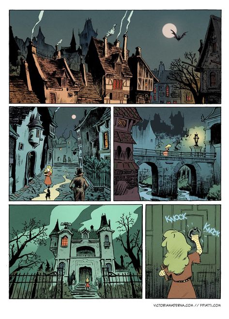 Comic Environment, Sequential Drawing, Comic Vampire, Comic Landscape, Storyboard Reference, Webcomic Art, Vampire Comic, Indie Comics Art, Comic Storyboard