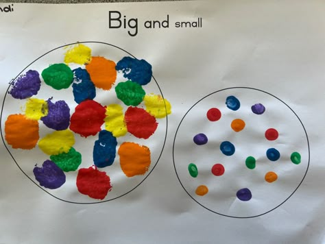 Big Medium Small Activities, Sizes Preschool Activities, Size Crafts For Preschool, Size Activity For Preschoolers, Big And Small Eyfs Activities, Big And Small Theme Preschool, Big And Small Art And Craft, Opposites Science Preschool, Big And Small Crafts Preschool