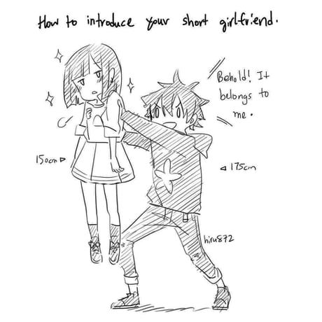 Short Girlfriend Meme, Girlfriend Meme, Short Girlfriend, Girls Problems, Funny Comic, Anime Board, Short Comics, Anime Jokes, Anime Pictures