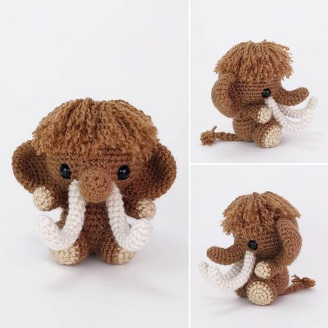 Good morning!! Meet Wallace,  the baby woolly mammoth! 👶🏼 Wallace is anything but mammoth at 5.5 in. tall, but what he lacks in stature he… Crochet Mammoth, Crochet Selling, Knit Amigurumi, Ideas Negocios, Easy Amigurumi Pattern, Easy Amigurumi, Woolly Mammoth, Mini Amigurumi, Baby Keepsakes