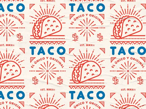 TACO fly poster by Simon Beale Mexican Graphic Design Illustrations, Taco Graphic Design, Taco Poster, Mexican Food Poster Design, Mexican Restaurant Graphic Design, Mexican Graphic Design, Bar Restaurant Design, Restaurant Logo, Graphic Design Packaging