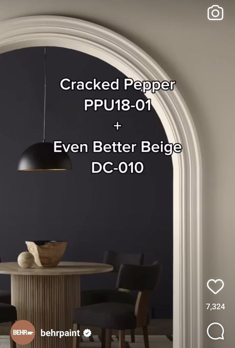 Cracker Pepper Behr Paint, Behr Dark Brown Paint Colors, Accent Walls In Living Room Paint, Cracked Pepper Behr, Bedroom Paint Color Inspiration, Bourbon Room, Brown Paint Colors, Black Paint Color, Dining Room Remodel