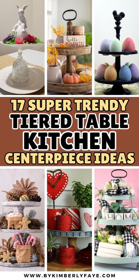 Enhance your cooking space with these 17 Super Trendy Tiered Table Kitchen Centerpiece Ideas You’ll Love, kitchen table tiered centerpiece, kitchen table centerpiece tiered stand, tiered centerpieces for kitchen table, tiered tray kitchen table centerpiece Casual Kitchen Table Centerpiece, Round Table Centerpieces For Home, Kitchen Centerpiece Ideas, Kitchen Island Centerpiece Ideas, Tiered Centerpiece, Kitchen Table Centerpiece Ideas, Island Centerpiece Ideas, Round Table Centerpieces, Kitchen Island Centerpiece