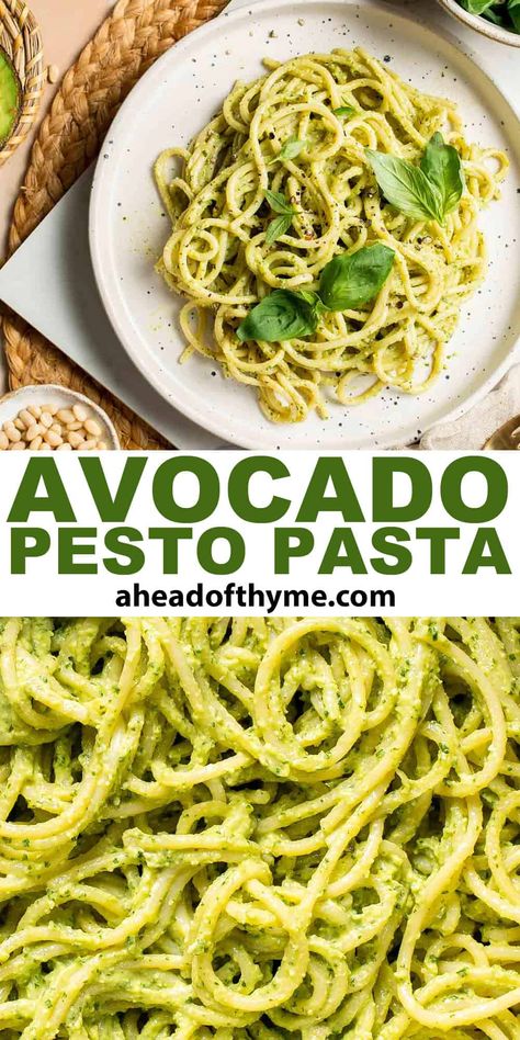 Avocado Pesto Pasta Avo Pesto Pasta, Avo Pasta Sauce, Pesto Sauce For Pasta, Basil Pesto Pasta, Avocado Pesto Pasta, Pesto Recipes, Basil Pesto Sauce, Avocado Recipe, Avocado Dessert