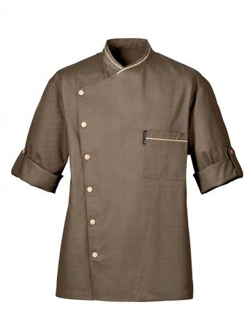 Bragard Chicago Chef Jacket - Taupe Chef Jackets Design, Men's Chef Jacket, Chef Coats, Waiter Uniform, Dragons Clothes, Hotel Uniform, Chef Jackets, Chef Wear, Chef Clothes