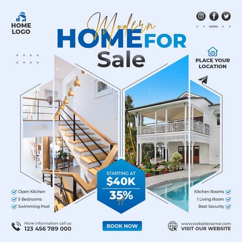 Property sale social media post real estate business promotion design template#pikbest#templates House Promotion Design, Real Estate Graphic Design, Real Estate Social Media Post, Property Sale, 포트폴리오 레이아웃, Promotion Design, Instagram Square, Real Estates Design, Real Estate Templates