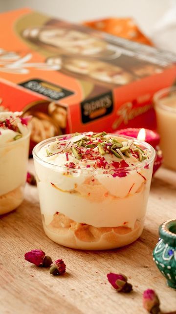 Rasmalai Dessert Cups, Trifle Cups, Tiramisu Cream, Tiramisu Trifle, Soft Cut, Dried Roses, Lady Fingers, Mascarpone Cheese, Dried Rose Petals