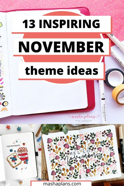 November Bujo Theme, November Journal Ideas, Organized Journal, Reader Journal, Bullet Journal Ideas November, Thanksgiving Bullet Journal, November Doodles Bullet Journal, November Bullet Journal Ideas, Coffee Doodles