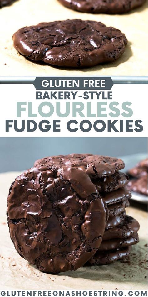 Gluten Free Chocolate Cookies Easy, Flourless Gluten Free Cookies, Gf Chocolate Cookies, Flourless Fudge Cookies, Gluten Free Cookies Flourless, Flour Free Cookies, Chocolate Gluten Free Desserts, Gluten Free Bar Cookies, Camp Cookies