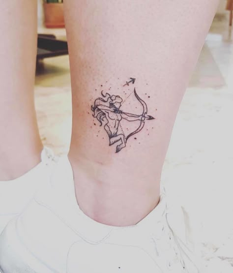 Red Saggitarius Tattoo, Sagittarius Ankle Tattoo, Zodiac Tattoos Sagittarius Woman, Sagittarius Centaur Tattoo, Sagittarius Tattoo Women, Sagittarius Woman Tattoo, Sagaterious Tattoos, Saggitarius Tattoo Woman Sagittarius, Small Sagittarius Tattoos For Women