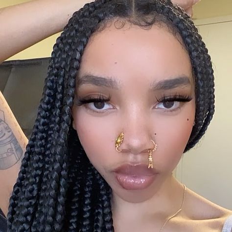 VERANO LLC🤎 on Instagram: “Mia clip on & Camila nose ring click link in bio to shop this look 🧞‍♀️🤎🙌🏾😍✨” Nose Ring Hoop Gold Black Women, Nose Ring Black Women, Boho Nose Ring, Clip On Nose Ring, Cute Nose Rings, Earthy Outfits, Nose Rings Hoop, Nose Rings, Nose Piercing