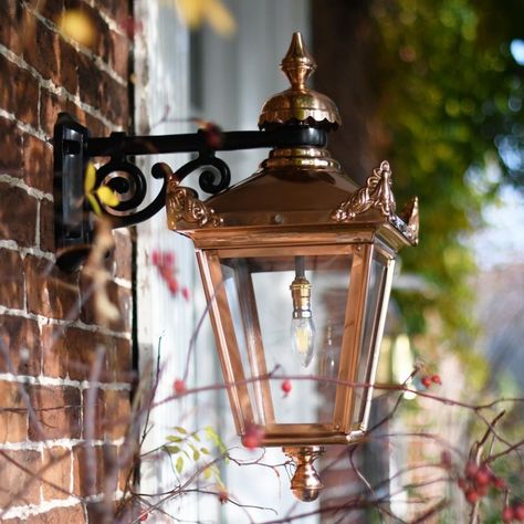 Hanging Wall Lanterns, Sensor Lights Outdoor, Garden Wall Lights, Copper Lantern, Entryway Lighting, The Victorian Era, Wall Lanterns, Exterior Wall Light, Copper Lighting