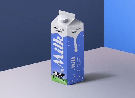 Milk Box Packaging, Cafe Brochure, Milk Package, Milk Design, Carton Design, Milk Packaging, Carton Packaging, Milk Box, Branding Design Packaging