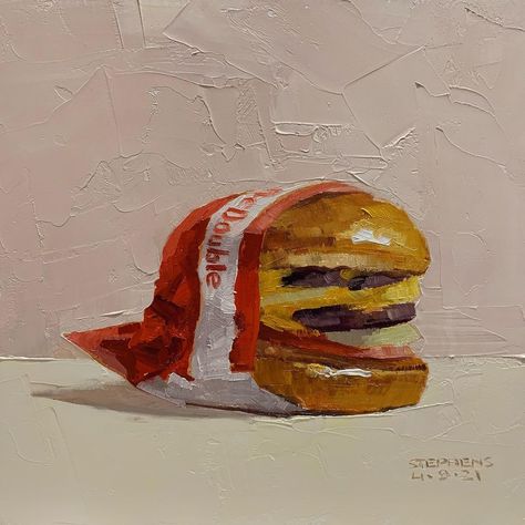 Craig Stephens, Burger Painting, Five Guy Burgers, Five Guys, Art Inspiration Painting, Art Tips, Art Project, Art Classes, Word Art