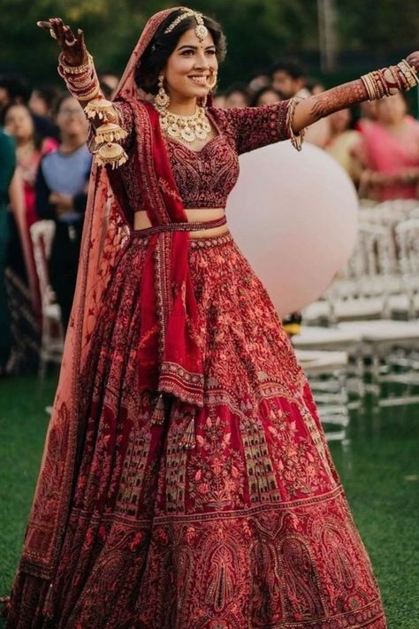 Want to fashion a Red Sequin Lehenga on your wedding? Check out Bridal Lehenga Inspiration from this link attached below👇🏻 https://www.shaadisaga.com/blog/wine-lehengas  #indianwedding #intimatewedding #shaadisaga #bridalfashion #bridallehenga #redlehenga #wineredlehenga #maroonlehenga  #winelehenga #indianweddingtrends #Embroideredlehengaweddings #heavyembroidery #redlehenga #redsequinlehenga #sequinbridallehenga Red Wedding Lehenga, Red Bridal Dress, Latest Bridal Lehenga, Beautiful Bridal Dresses, Indian Outfits Lehenga, Wedding Lehenga Designs, Indian Wedding Outfit, Indian Bride Outfits, Bridal Lehenga Collection