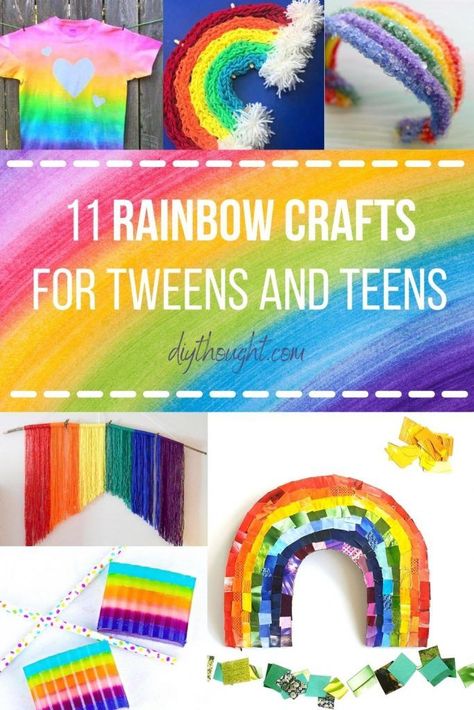 Pride Activities For Teens, Rainbow Themed Crafts, Colorful Crafts, Fabric Spray Paint, Easy Crafts For Teens, Teen Crafts, Rainbow Craft, Pride Stuff, Rainbow Diy