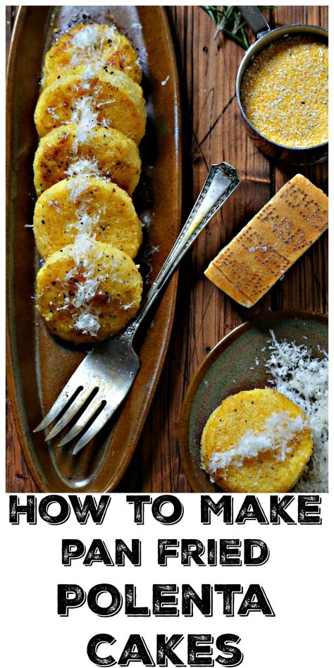 Do you find yourself with leftovers anytime you make polenta? Consider creating an entirely new, but equally delicious, meal — polenta cakes! Polenta Recipes Mexican, Polenta Side Dish Recipes, Simple Polenta Recipes, Polenta Cakes Recipes, Pan Fried Polenta Cakes, Polenta Side Dish, Tube Polenta Recipes Healthy, Polenta Cornbread Recipes, Firm Polenta Recipes