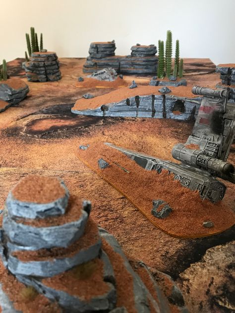 Stargrave Terrain, Star Wars Desert, Star Wars Diorama, Desert Diorama, Desert Terrain, Star Wars Legion, Dnd Miniatures, X Wing, Mars