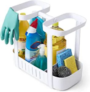 Amazon.com: YouCopia SinkSuite Under Sink Cleaning Caddy, 2-Tier Adjustable Cleaning Supplies Organizer for Kitchen and Bathroom Organization and Storage : Everything Else Car Cleaning Supplies, Sink Cleaning, Cleaning Caddy, Bathroom Sink Storage, Organizer For Kitchen, Cleaning Supplies Organization, Compartment Organizer, Plastic Basket, Under Sink Storage