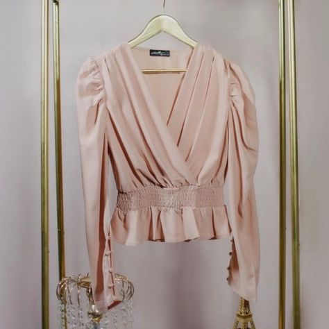 Rose gold women's blouse Gold Blouse Outfit, Rose Gold Blouse, Gold Blouse, Blouse Outfit, Blouses For Women, Blouses, Rose Gold, Gold, Closet