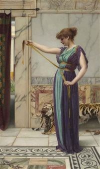 William Godward, John William Godward, Lawrence Alma Tadema, Pre Raphaelite Art, Rome Antique, John William Waterhouse, Pre Raphaelite, Tile Murals, Ancient Rome