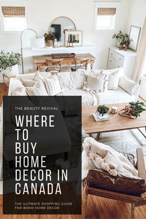 Home Decor Canada . In this post I share my favourite Canadian home decor shops with beautiful and affordable home decor options! #canada #homedecor #canadianhomedecor Maximalism Interior Design, Modern Farmhouse Furniture, Wholesale Home Decor, Home Decor Brands, Modern Farmhouse Living Room, Boho Farmhouse, Affordable Decor, Inviting Home, Decor Buy