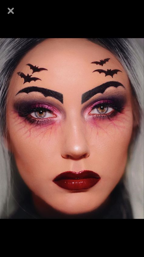 Halloween Mackup Ideas Easy, Bat Makeup Halloween, Halloween Backgrounds Wallpapers, Bat Makeup, Halloween Nails 2022, Nail Designs Halloween, Wallpapers Halloween, Pfp Halloween, Halloween Tattoo Ideas