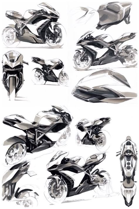 Anthony Collard Motorbike Sketches Vehicle Drawing, Product Sketching, Motorbike Parts, Motorcycle Artwork, Motorcycle Drawing, Bike Sketch, Мотоциклы Cafe Racers, Motorcycle Illustration, Motorbike Design