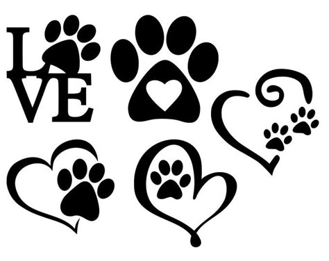 Paw Prints Heart SVG Dog Paw Svg Dog Love Silhouette File | Etsy Paw Print Art, Paw Print Svg, Paw Print Heart, Pawprint Tattoo, Love Silhouette, Paw Heart, Free Love, Heart Svg, Cricut Craft Room