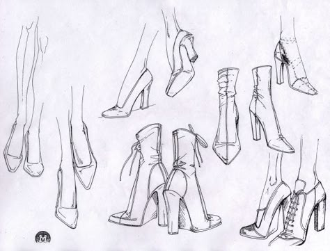 Shoes From The Back Drawing, Shoe Sketches Front View, How To Draw Heels Front View, How To Draw High Heels From The Back, Heels Illustration Sketches, Heels Technical Drawing, Drawing High Heels, Flower Crown Drawing, Feet Drawing