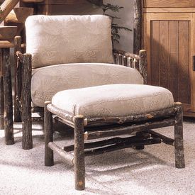 Black Forest Berea Hickory Lounge Chair and Ottoman Log Cabin Furniture, Log Home Living, Cabin Furniture, Barnwood Furniture, Black Forest Decor, The Black Forest, Hickory Chair, Rustic Chair, Rustic Bedding