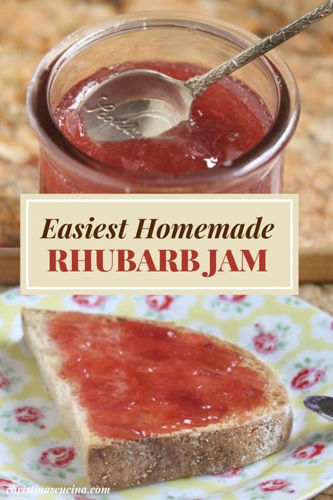 Rubarbe Recipe Jam, Rhubarb And Ginger Jam, Rhubarb Preserve Recipes, Easy Rhubarb Jam, Rhubarb Jelly Or Jam, Rhubarb Freezer Jam Recipes, Amish Rhubarb Jam, Candied Rhubarb Recipe, Rhubarb Jelly Recipes