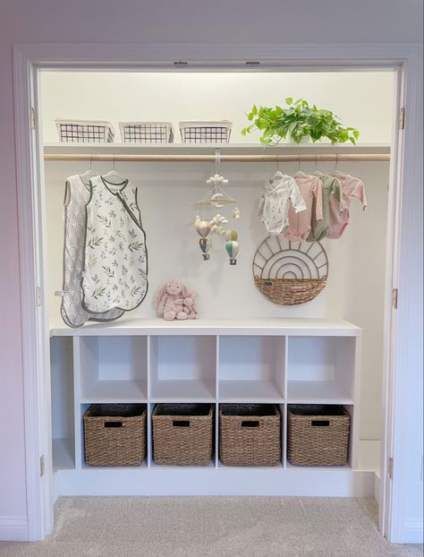 Baby girl nursery closet idea Diy Built In Closet, Girl Nursery Closet, Girl Nursery Ideas, Closet Idea, Built In Closet, Nursery Closet, Build A Closet, Closet Decor, Nursery Room Inspiration