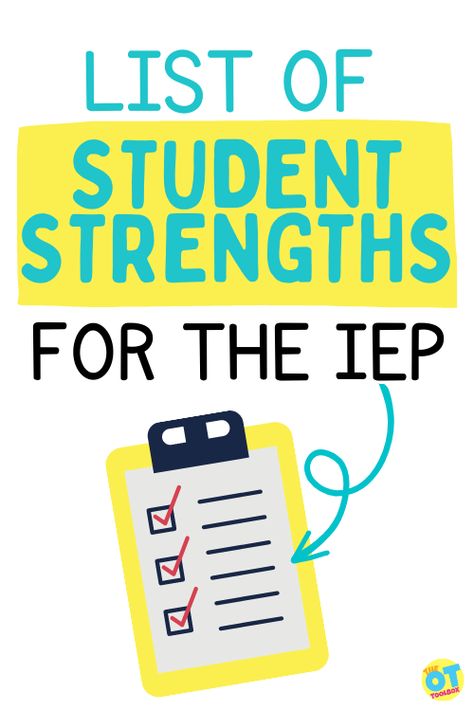 Iep Strengths And Weaknesses, Student Strengths And Weaknesses List, Iep Accommodations For Middle School, Homeschool Iep, Writing Ieps, Student Strengths, Mario Classroom, Ecse Classroom, Iep Writing