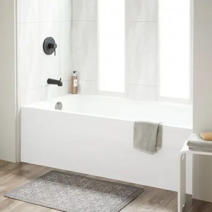 Alcove Tubs | Signature Hardware Alcove Soaking Tub, Deep Tub, Wall Alcove, Pedestal Tub, Corner Toilet, Best Bathtubs, Console Sink, Tub Surround, Whirlpool Tub