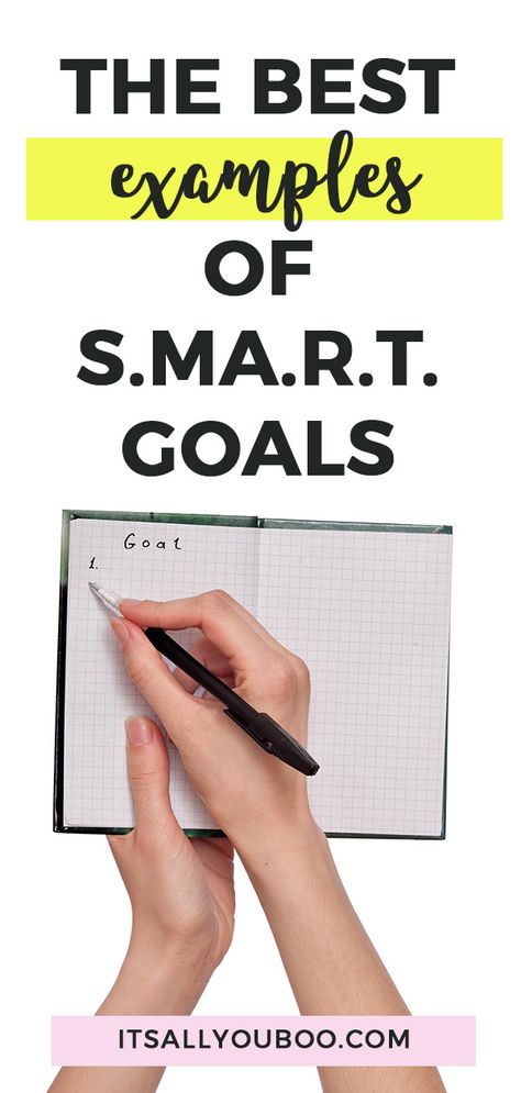 Want to set S.M.A.R.T. Goals but not sure how? Looking for real examples? Click here for the ultimate step-by-step guide to setting SMART Goals with loads of examples for health, fitness, business, life and more. Plus get your FREE Printable SMART Goals Work. #SMARTGoal #SMARTGoals #Goals #GoalSetting #GoalDigger #FreePrintable #GoalsForLife #LifePlanning #ItsAllYouBoo #SetGoals #GoalsPlanner #GoalSetter #PersonalGrowth #SelfHelp #SelfImprovement How To Set Smart Goals, Ttess Goal Examples, Smart Goals Examples For Employees, Smart Method Goals, S.m.a.r.t. Goals, Setting Smart Goals, Performance Goals For Work, Smart Goals Examples For Work, Work Goals Examples