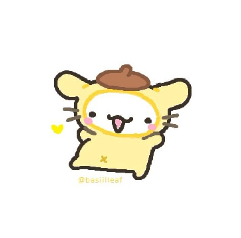 @basilleaf (twitter) Sanrio Icons, Pun Pun, Cute Easy Doodles, Goofy Drawing, Cute Cat Drawing, Cat Doodle, Kitty Drawing, Hello Kitty Drawing, Little Doodles