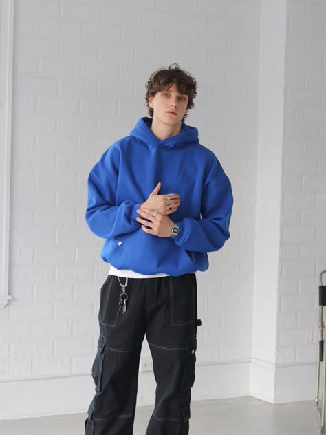 SIGNATURE BASIC HOODIE - COBALT BLUE - XL- #Basic #Blue #cobalt #Hoodie #Signature Check more at https://howcandothis.com/manstyle/signature-basic-hoodie-cobalt-blue-xl/ Blue Hoodie Outfit Men, Outfit Ideas Men Korean, Men Hoodies Outfit Style, Blue Hoodie Outfit, Blue Outfit Men, Boyfriend Outfits, Guys Outfits, Hoodie Outfit Men, Mens Fits