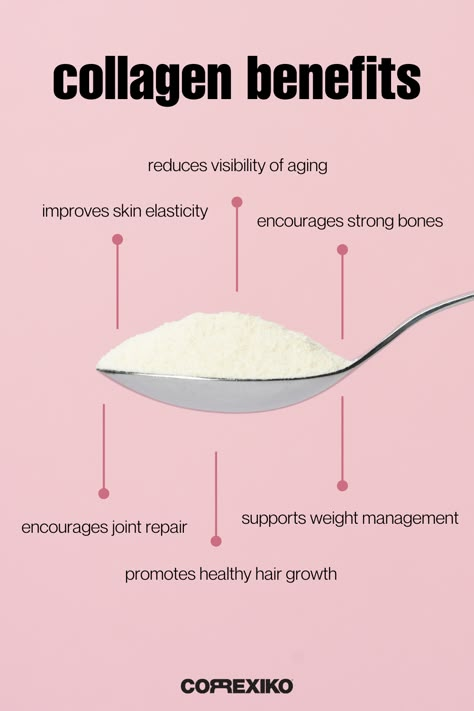 Collagen Infographic, Collagen Aesthetics, Collagen For Skin, Benefits Of Collagen, Product Benefits Design, Collagen Peptides Benefits, Collagen Recipes, Collagen Drink, Skin Collagen