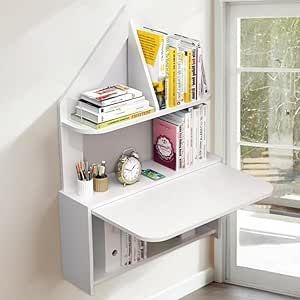 Wall Desks For Small Spaces, Cozy Study Space, Foldable Study Table, Narrow Room, Table With Shelves, Narrow Rooms, Foldable Desk, In Home Office, Desks For Small Spaces