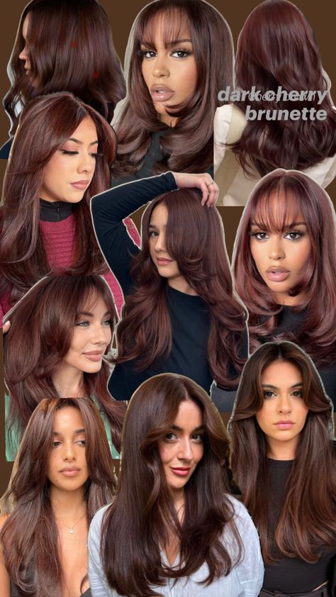 Cherry Brunette Hair, Cherry Brunette, Hair Color And Cut, Brunette Hair, Hair Color, Cherry, Hair Cuts, Hair Styles, Hair