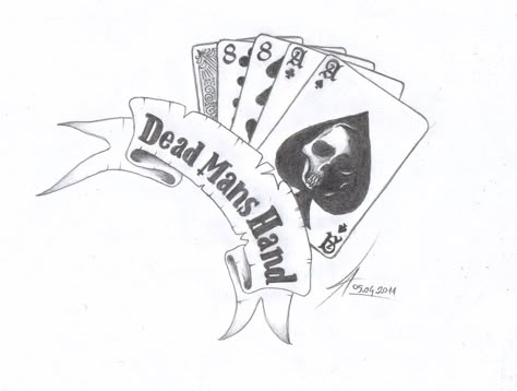 Aces And Eights Tattoo Ideas, Deadmans Hand Tattoo Playing Cards, Tatoos Men Hand Ideas, Dead Mans Hand Tattoo, Gambling Tattoos, Dead Mans Hand, Poker Tattoo, Hand Tattoo Images, Ace Of Spades Tattoo