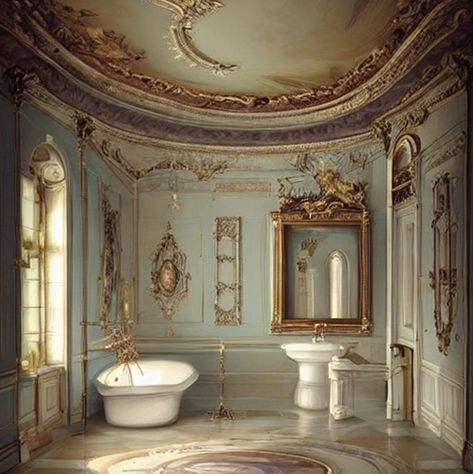 Castle Toilet, Rococo Bathroom, Rococo House, Baroque Bathroom, Castle Bathroom, Baroque Room, Palace Bathroom, Regency Bathroom, Midevil Castle