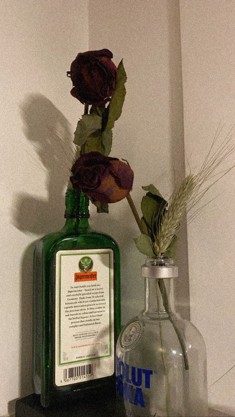 Bottles Aesthetic Alcohol, Bottle Aesthetic Alcohol, Alcohol Bottle Decor, Alchole Bottle Aesthetic, Alcohol Bottles Aesthetic, Indiecore Icons, Alcohol Bottle Crafts, 4 Roses, Simpson Wallpaper Iphone