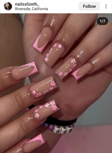 Holiday Acrylic Nails, Nails Gel Nails, Spring Acrylic Nails, Nail Tutorial, Summery Nails, Girly Acrylic Nails, Blush Nails, Classy Acrylic Nails, Short Square Acrylic Nails